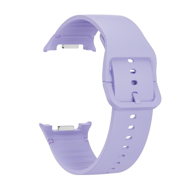 For Samsung Galaxy Watch8 40mm Diamond Bezel and Solid Color Stitched Silicone Watch Band(Official Purple Silver) - free shipping - PMC TechLife - Order now!