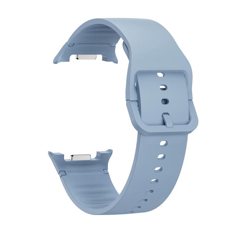 For Samsung Galaxy Watch8 40mm Diamond Bezel and Solid Color Stitched Silicone Watch Band(Jewel Blue Silver) - free shipping - PMC TechLife - Order now!