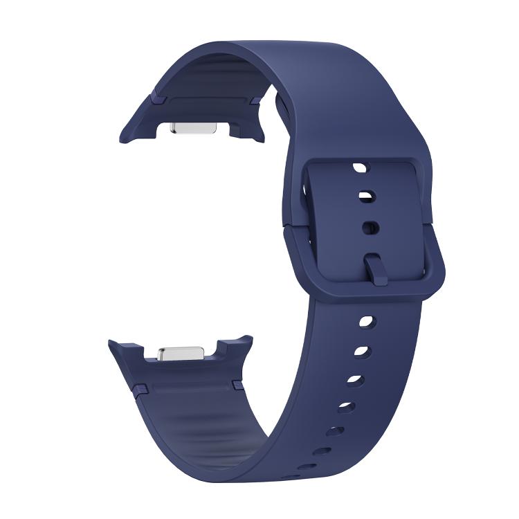For Samsung Galaxy Watch8 40mm Diamond Bezel and Solid Color Stitched Silicone Watch Band(Midnight Blue Silver) - free shipping - PMC TechLife - Order now!