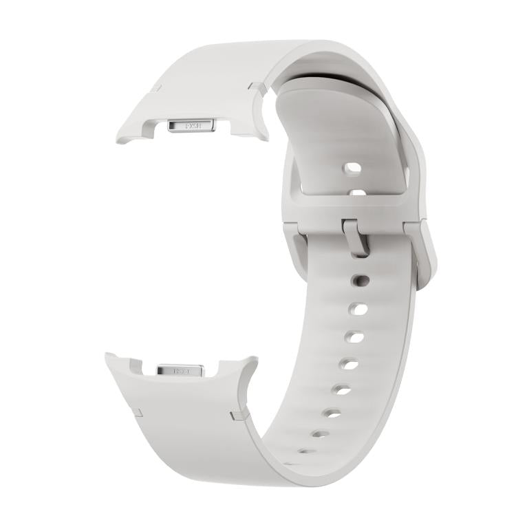 For Samsung Galaxy Watch8 44mm Rhombic Texture Bezel and Solid Color Stitched Silicone Watch Band(Lime White Silver) - free shipping - PMC TechLife - Order now!