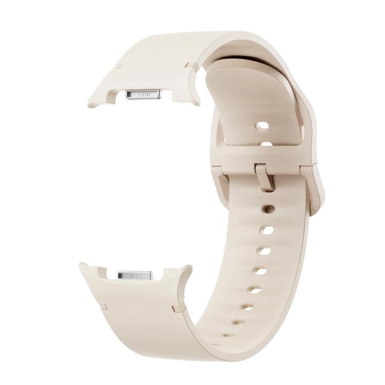 For Samsung Galaxy Watch8 44mm Rhombic Texture Bezel and Solid Color Stitched Silicone Watch Band(Starlight Silver) - free shipping - PMC TechLife - Order now!