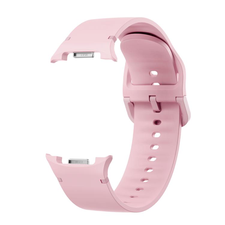 For Samsung Galaxy Watch8 40mm Rhombic Texture Bezel and Solid Color Stitched Silicone Watch Band(Light Pink Silver) - free shipping - PMC TechLife - Order now!