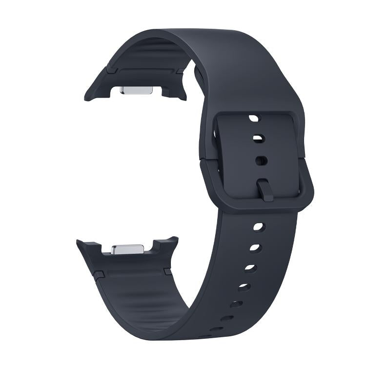 For Samsung Galaxy Watch8 40mm Rhombic Texture Bezel and Solid Color Stitched Silicone Watch Band(Dark Gray Black) - free shipping - PMC TechLife - Order now!