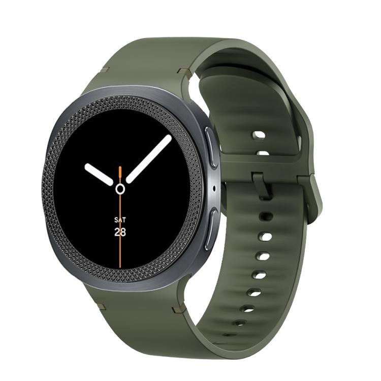 For Samsung Galaxy Watch8 40mm Rhombic Texture Bezel and Solid Color Stitched Silicone Watch Band(Army Green Black) - free shipping - PMC TechLife - Order now!