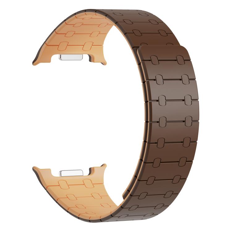 For Samsung Galaxy Watch8 / Watch8 Classic Integrated Magnetic Silicone Watch Band(Dark Brown+Light Brown) - free shipping - PMC TechLife - Order now!