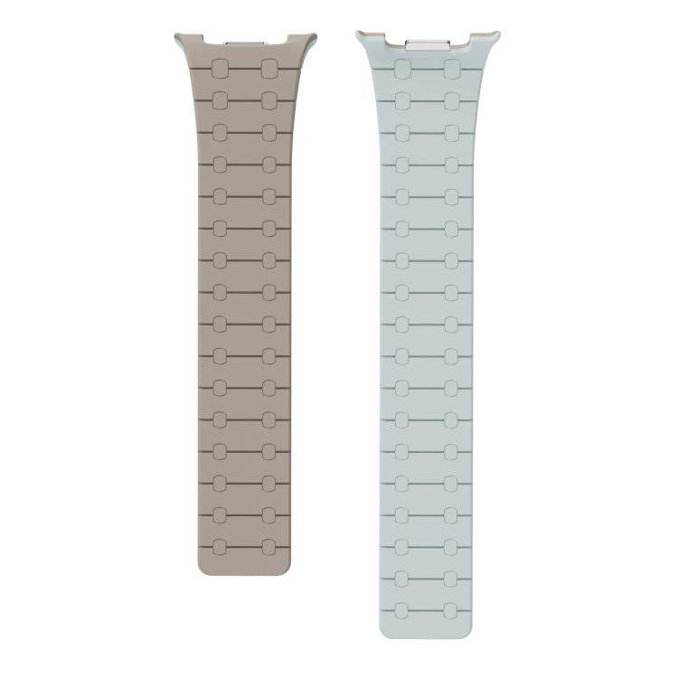 For Samsung Galaxy Watch8 / Watch8 Classic Integrated Magnetic Silicone Watch Band(Khaki+Light Cyan) - free shipping - PMC TechLife - Order now!