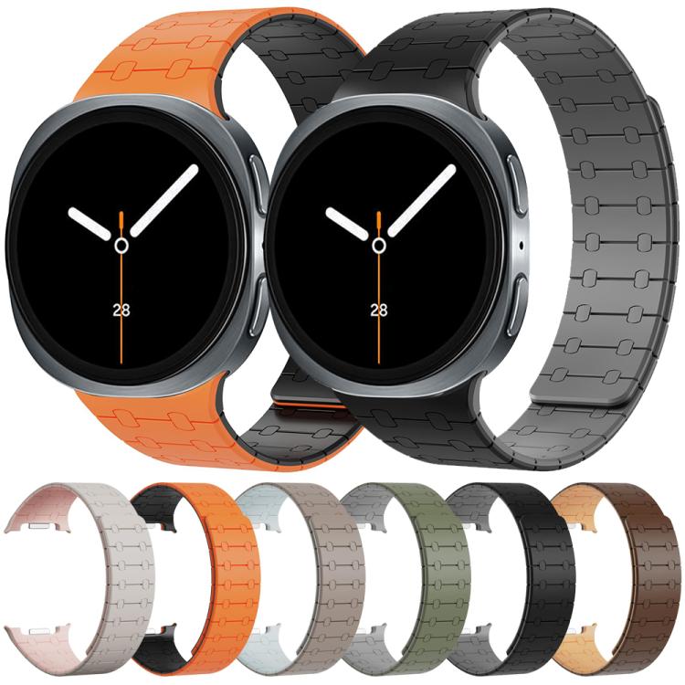 For Samsung Galaxy Watch8 / Watch8 Classic Integrated Magnetic Silicone Watch Band(Black+Gray) - free shipping - PMC TechLife - Order now!