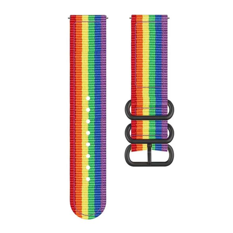 For Garmin Venu X1 Ring Buckle Nylon Canvas Watch Band(Rainbow) - free shipping - PMC TechLife - Order now!