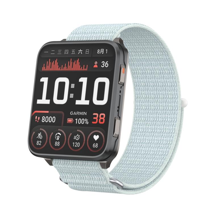 For Garmin Venu X1 Two Section Metal Ring Nylon Hook and Loop Fastener Watch Band(Light Green) - free shipping - PMC TechLife - Order now!