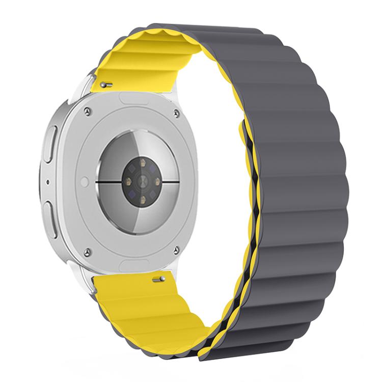 For Samsung Galaxy Watch8 / Watch8 Classic Magnetic Silicone Watch Band(Gray+Yellow) - free shipping - PMC TechLife - Order now!
