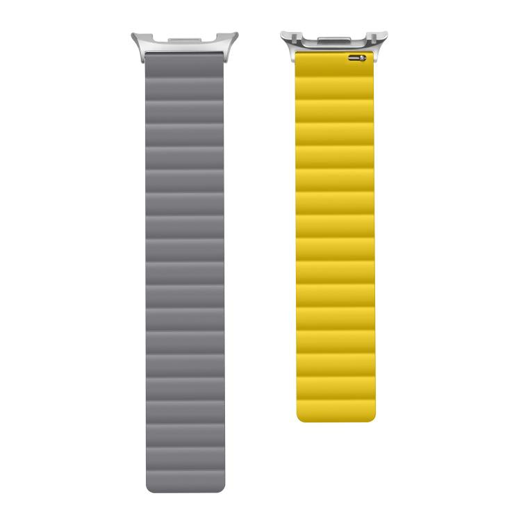 For Samsung Galaxy Watch8 / Watch8 Classic Magnetic Silicone Watch Band(Gray+Yellow) - free shipping - PMC TechLife - Order now!