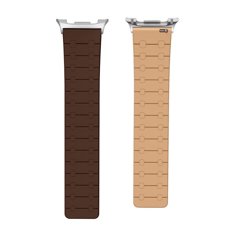 For Samsung Galaxy Watch8 / Watch8 Classic Two Color Loop Magnetic Silicone Watch Band(Dark Brown+Light Brown) - free shipping - PMC TechLife - Order now!