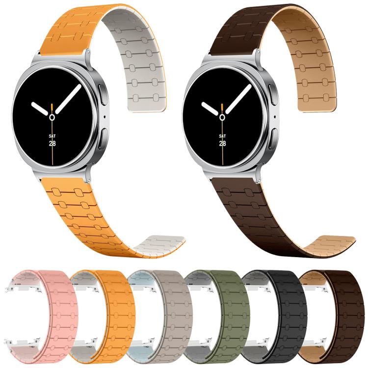 For Samsung Galaxy Watch8 / Watch8 Classic Two Color Loop Magnetic Silicone Watch Band(Khaki+Light Cyan) - free shipping - PMC TechLife - Order now!