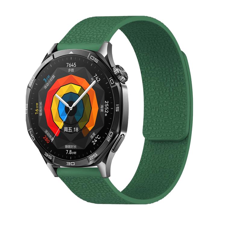 18mm Lychee Texture Soft Magnetic Silicone Watch Band(Green) - free shipping - PMC TechLife - Order now!