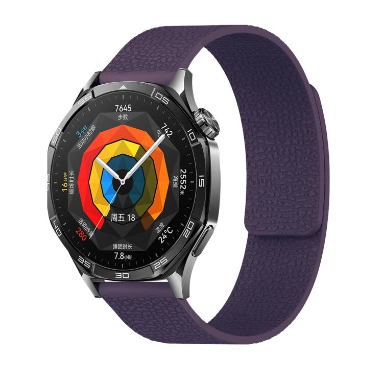 18mm Lychee Texture Soft Magnetic Silicone Watch Band(Purple) - free shipping - PMC TechLife - Order now!