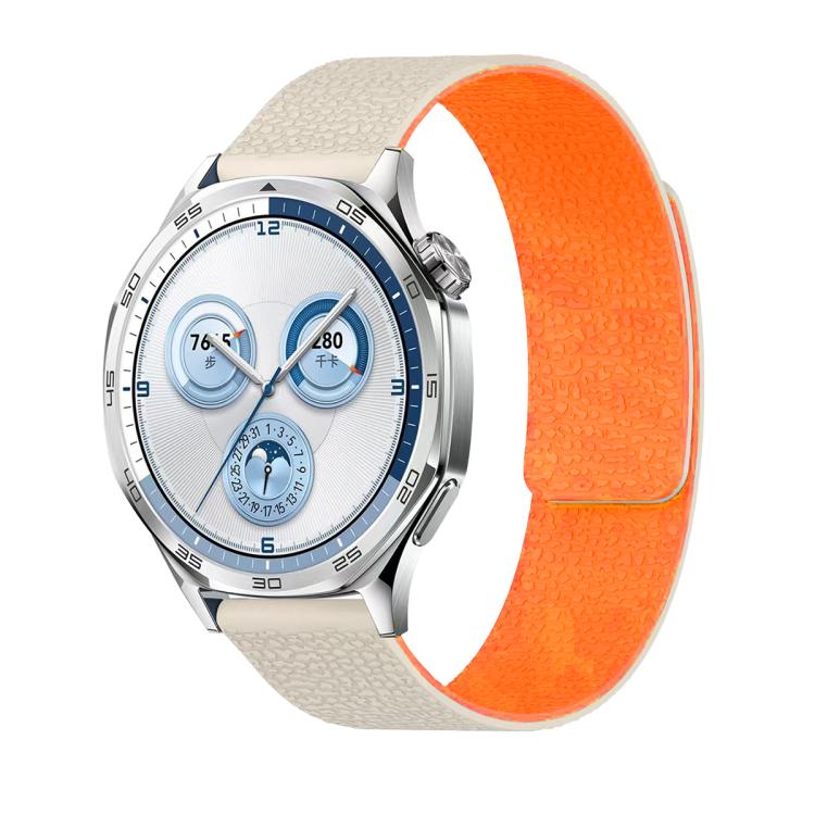 20mm Lychee Texture Soft Magnetic Silicone Watch Band(Starlight Orange) - free shipping - PMC TechLife - Order now!