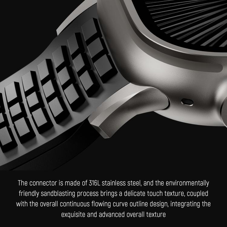 For Apple Watch 46mm / 49mm / 45mm / 44mm Knurled Texture Folding Buckle Silicone Watch Band(Titanium Green) - free shipping - PMC TechLife - Order now!