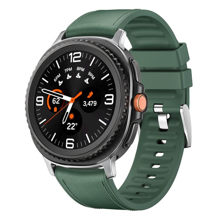 For Samsung Galaxy Watch8 / Watch8 Classic Metal Head Leather Skin Silicone Watch Band(Green) - free shipping - PMC TechLife - Order now!