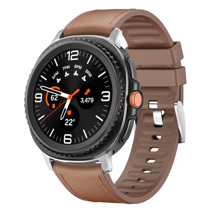 For Samsung Galaxy Watch8 / Watch8 Classic Metal Head Leather Skin Silicone Watch Band(Light Brown) - free shipping - PMC TechLife - Order now!