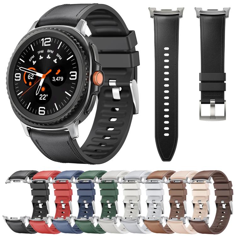 For Samsung Galaxy Watch8 / Watch8 Classic Metal Head Leather Skin Silicone Watch Band(White) - free shipping - PMC TechLife - Order now!