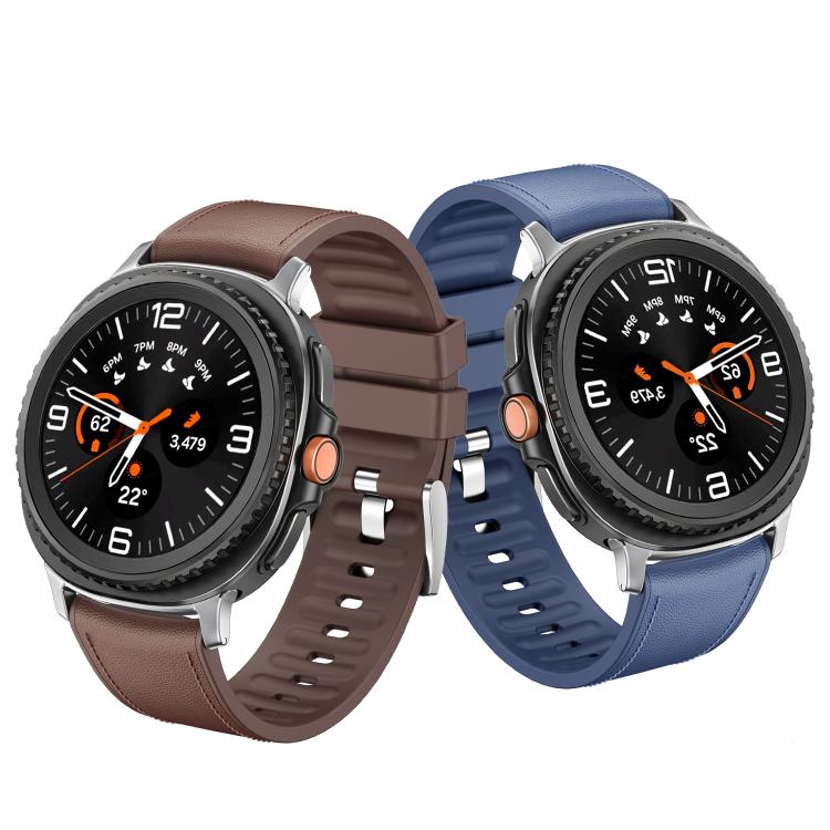 For Samsung Galaxy Watch8 / Watch8 Classic Metal Head Leather Skin Silicone Watch Band(Light Gray) - free shipping - PMC TechLife - Order now!