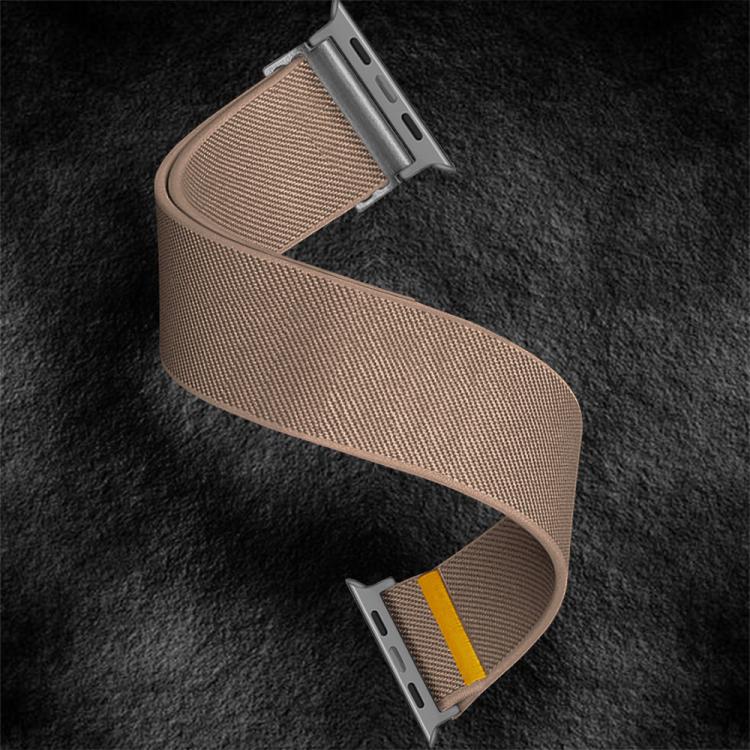 For Apple Watch 42mm / 41mm / 40mm / 38mm Adjustable Single Loop Elastic Nylon Watch Band(Milk Tea) - free shipping - PMC TechLife - Order now!