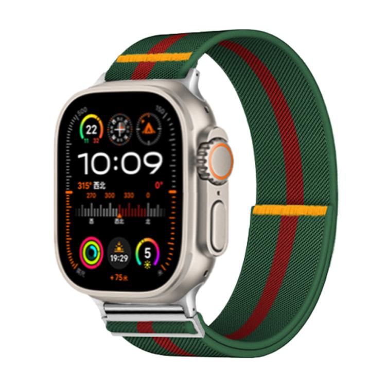 For Apple Watch 42mm / 41mm / 40mm / 38mm Adjustable Single Loop Elastic Nylon Watch Band(Green with Red) - free shipping - PMC TechLife - Order now!