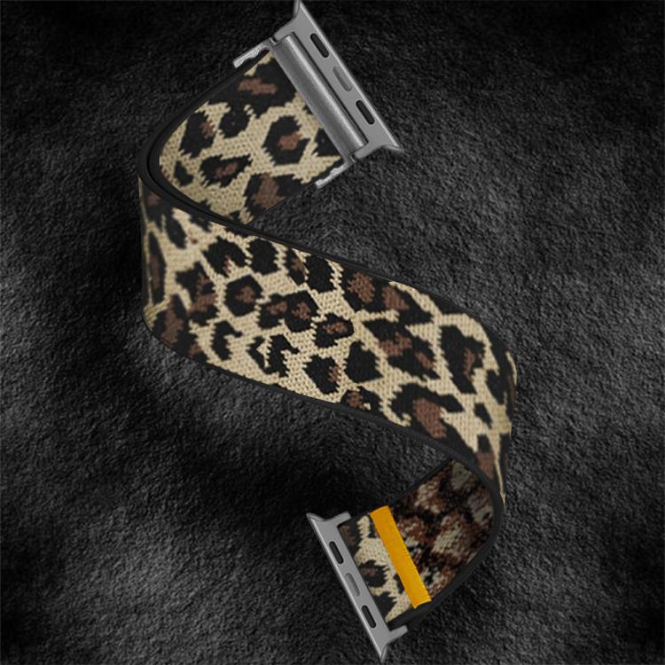 For Apple Watch 42mm / 41mm / 40mm / 38mm Adjustable Single Loop Elastic Nylon Watch Band(Leopard Print) - free shipping - PMC TechLife - Order now!
