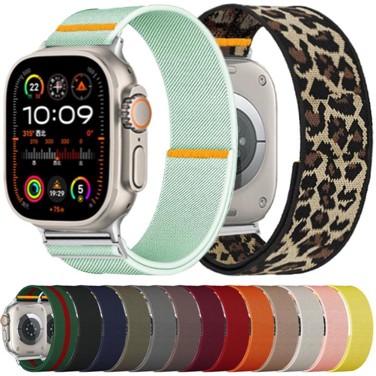For Apple Watch 46mm / 49mm / 45mm / 44mm Adjustable Single Loop Elastic Nylon Watch Band(Yellow) - free shipping - PMC TechLife - Order now!