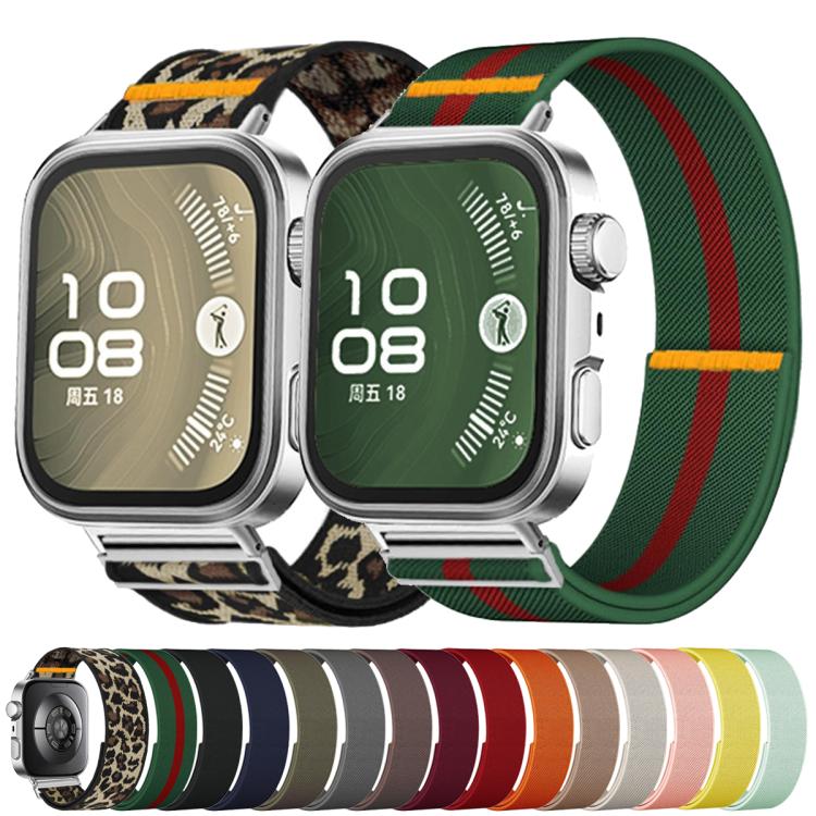 For Huawei Watch Fit3 / Fit4 / Fit4 Pro Adjustable Single Loop Elastic Nylon Watch Band(Leopard Print) - free shipping - PMC TechLife - Order now!