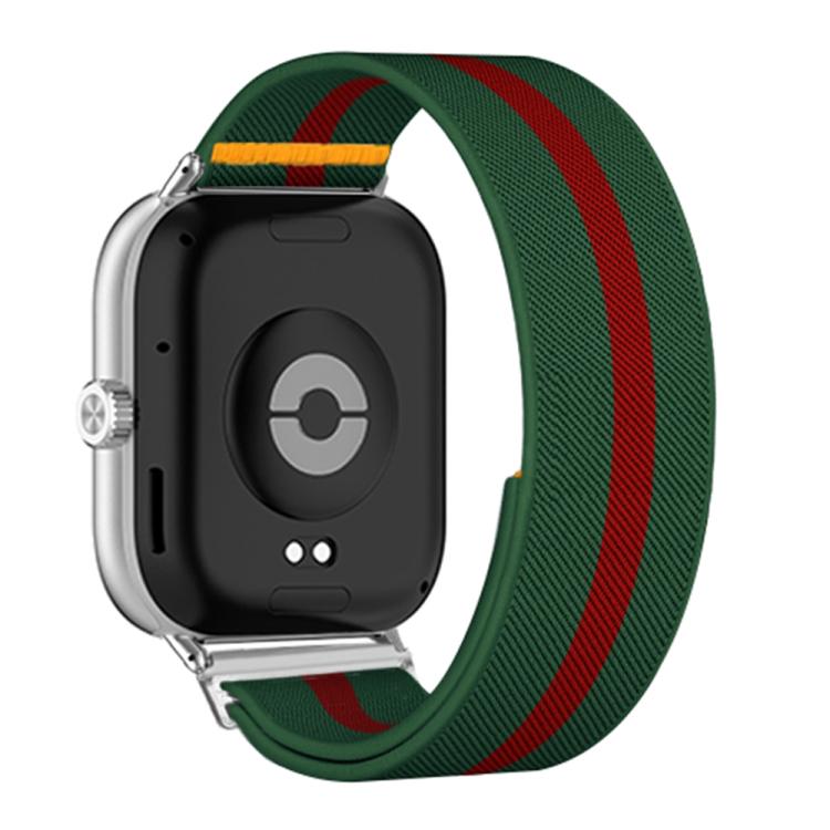 For Xiaomi Smart Band 9 Pro / Redmi Watch 5 Adjustable Single Loop Elastic Nylon Watch Band(Green Red) - free shipping - PMC TechLife - Order now!