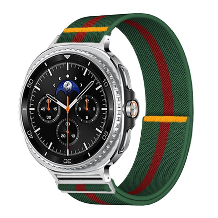 For Samsung Galaxy Watch8 / Watch8 Classic Adjustable Single Loop Elastic Nylon Watch Band(Green Red) - free shipping - PMC TechLife - Order now!
