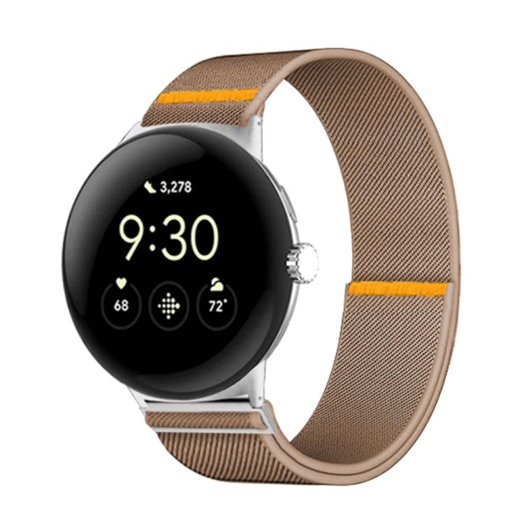 For Google Pixel Watch 3 45mm Adjustable Single Loop Elastic Nylon Watch Band(Milk Tea) - free shipping - PMC TechLife - Order now!