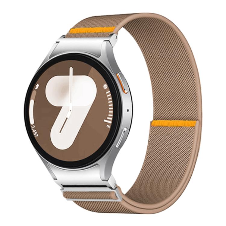 For Samsung Galaxy Watch FE / 7 / 6 / 5 / 4 Adjustable Single Loop Elastic Nylon Watch Band(Milk Tea) - free shipping - PMC TechLife - Order now!