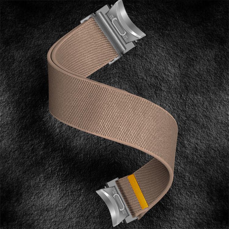For Samsung Galaxy Watch FE / 7 / 6 / 5 / 4 Adjustable Single Loop Elastic Nylon Watch Band(Milk Tea) - free shipping - PMC TechLife - Order now!