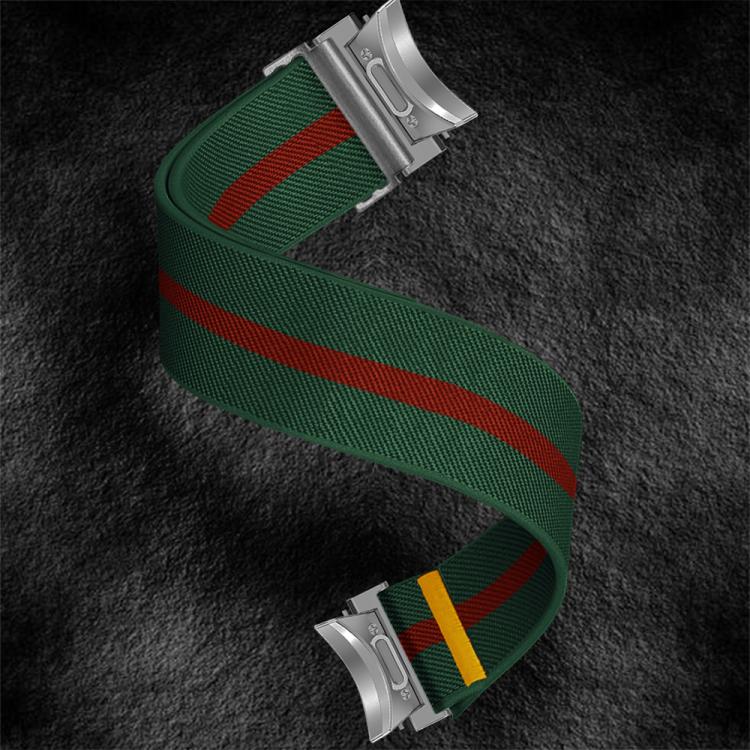 For Samsung Galaxy Watch FE / 7 / 6 / 5 / 4 Adjustable Single Loop Elastic Nylon Watch Band(Green Red) - free shipping - PMC TechLife - Order now!
