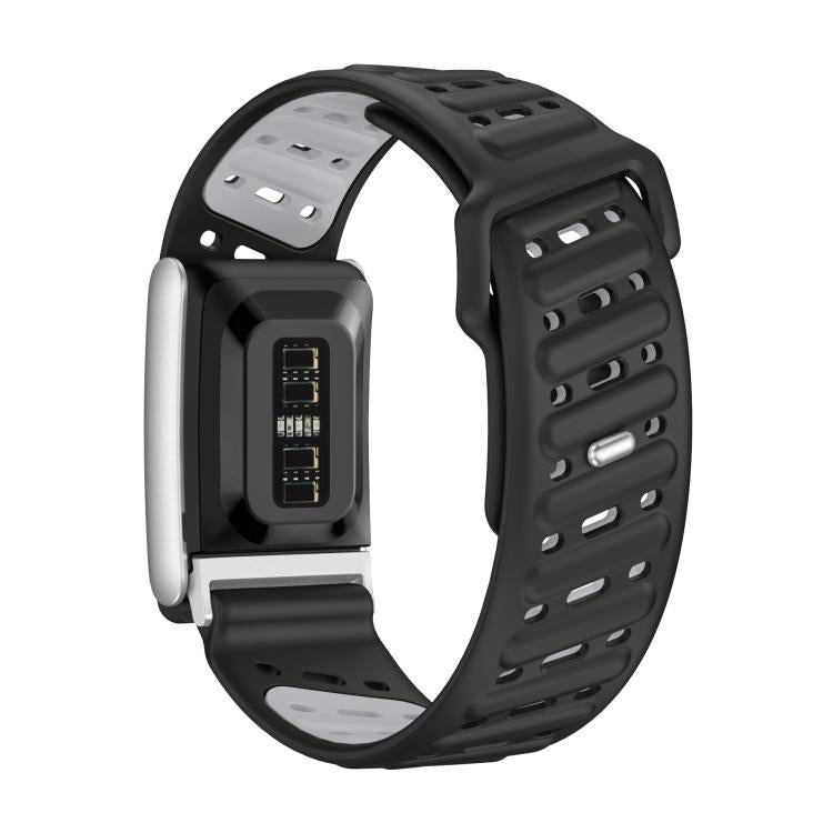 Reverse Buckle Sports Breathable Silicone Watch Band For WHOOP 5.0 Regular(Black Light Gray) - free shipping - PMC TechLife - Order now!