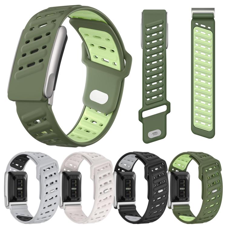 Reverse Buckle Sports Breathable Silicone Watch Band For WHOOP 5.0 Regular(Black Light Gray) - free shipping - PMC TechLife - Order now!