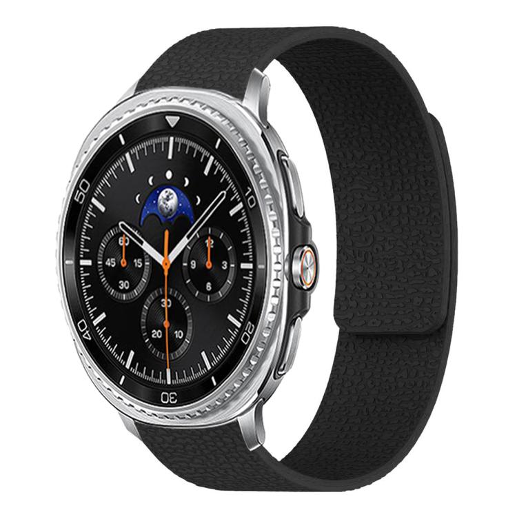 For Samsung Galaxy Watch8 / 8 Classic Lychee Texture Soft Magnetic Silicone Watch Band(Black) - free shipping - PMC TechLife - Order now!