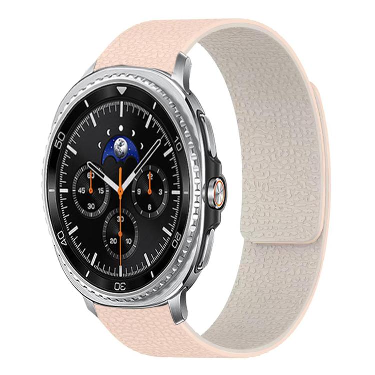 For Samsung Galaxy Watch8 / 8 Classic Lychee Texture Soft Magnetic Silicone Watch Band(Milk Tea White) - free shipping - PMC TechLife - Order now!