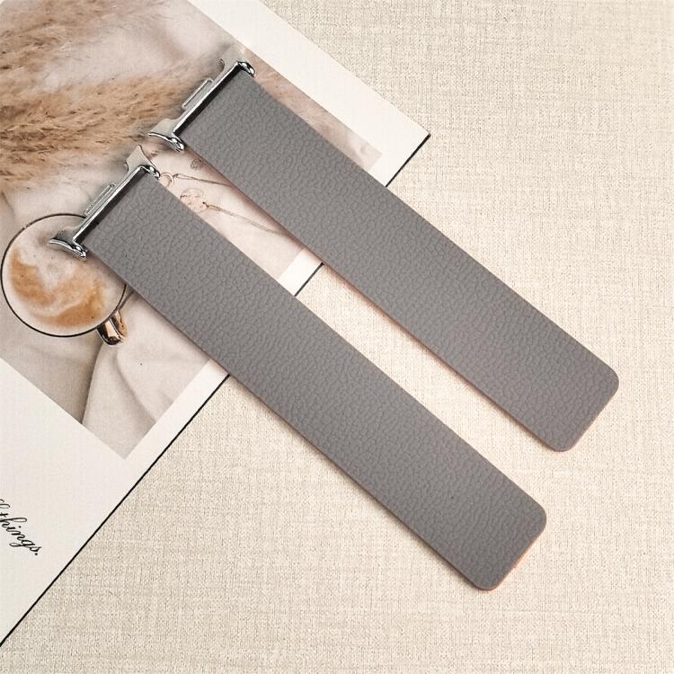 For Samsung Galaxy Watch8 / 8 Classic Lychee Texture Soft Magnetic Silicone Watch Band(Gray Orange) - free shipping - PMC TechLife - Order now!