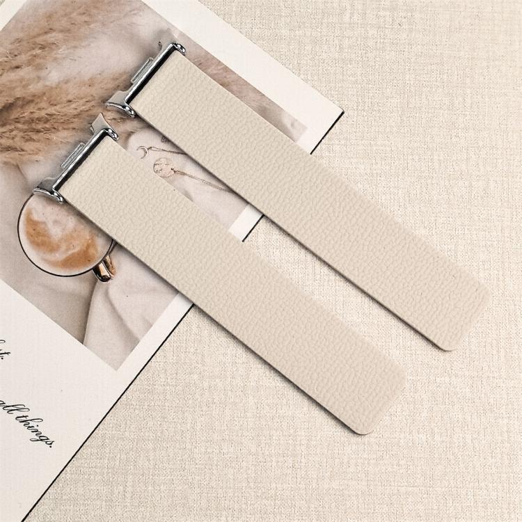 For Samsung Galaxy Watch Ultra 47mm / Ultra 2025 Lychee Texture Soft Magnetic Silicone Watch Band(White Blue) - free shipping - PMC TechLife - Order now!