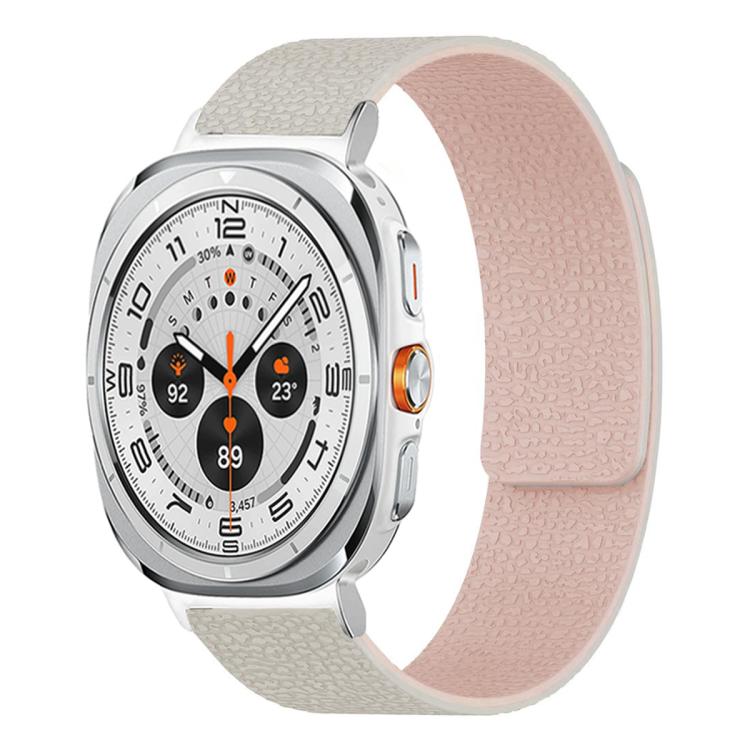 For Samsung Galaxy Watch Ultra 47mm / Ultra 2025 Lychee Texture Soft Magnetic Silicone Watch Band(Starlight Pink) - free shipping - PMC TechLife - Order now!