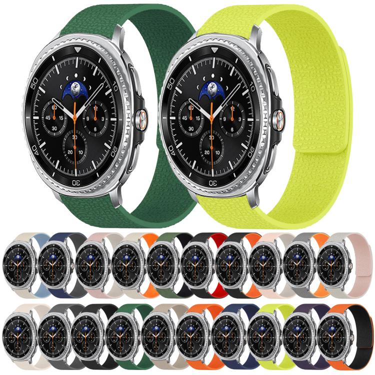 For Samsung Galaxy Watch8 / 8 Classic Lychee Texture Soft Magnetic Silicone Watch Band(Black Orange) - free shipping - PMC TechLife - Order now!