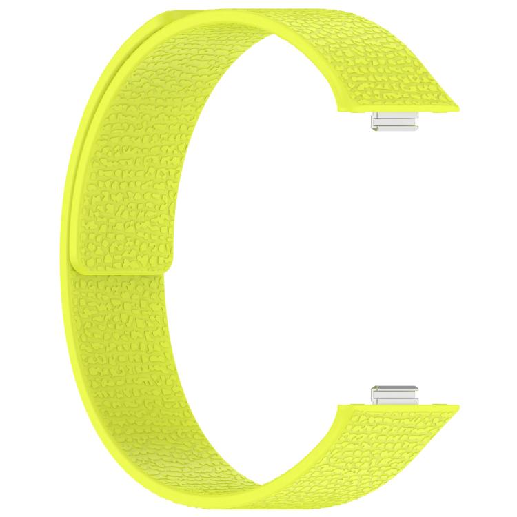 For Huawei Watch Fit4 / Fit4 Pro / Fit3 Lychee Texture Soft Magnetic Silicone Watch Band(Fluorescent Green) - free shipping - PMC TechLife - Order now!