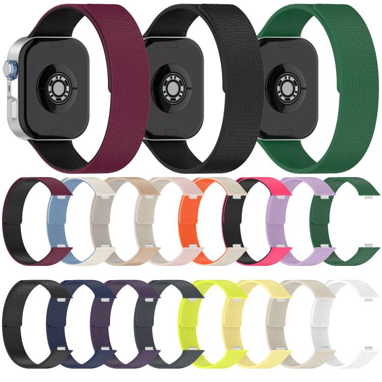 For Huawei Watch Fit4 / Fit4 Pro / Fit3 Lychee Texture Soft Magnetic Silicone Watch Band(Black) - free shipping - PMC TechLife - Order now!