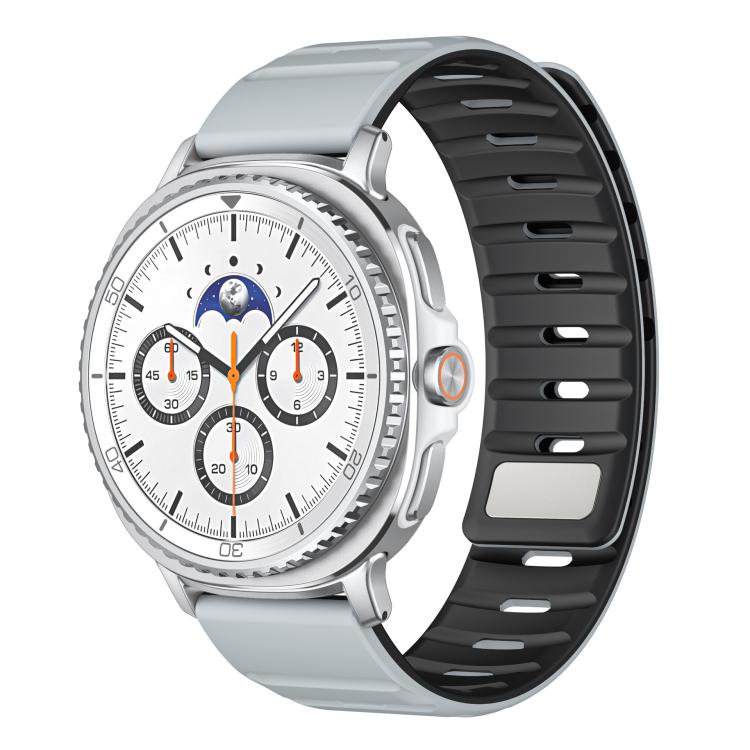 For Samsung Galaxy Watch8 / Watch8 Classic Norman Magnetic Silicone Watch Band(Light Gray Black) - free shipping - PMC TechLife - Order now!