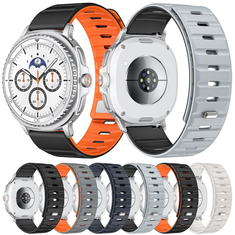 For Samsung Galaxy Watch8 / Watch8 Classic Norman Magnetic Silicone Watch Band(Light Gray Black) - free shipping - PMC TechLife - Order now!