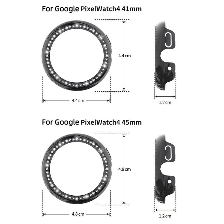 For Google Pixel Watch4 41mm Single Row Diamond Hollow PC Watch Protective Cover(Black) - free shipping - PMC TechLife - Order now!