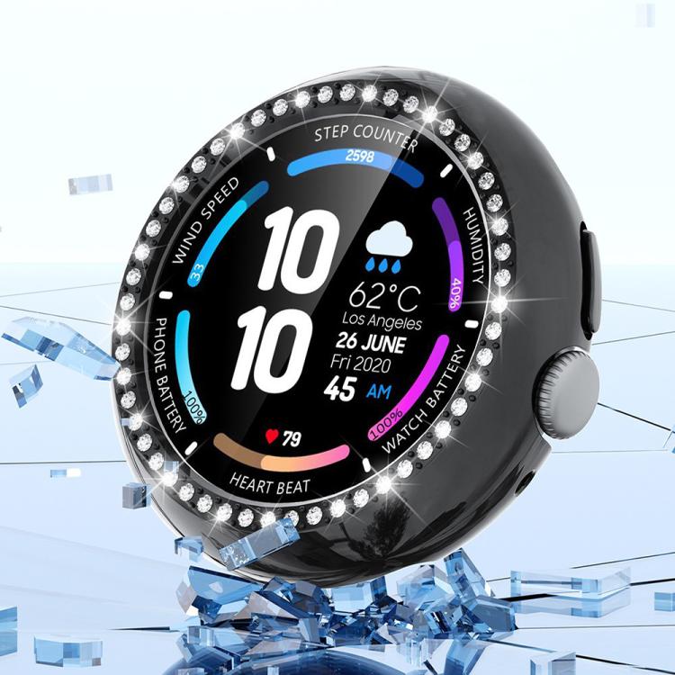 For Google Pixel Watch4 45mm Single Row Diamond Hollow PC Watch Protective Cover(Gun Metal) - free shipping - PMC TechLife - Order now!